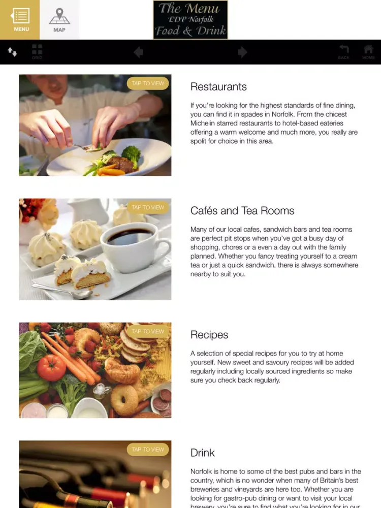 Capturas de tela do EDP Norfolk Food & Drink - The Menu iPad 