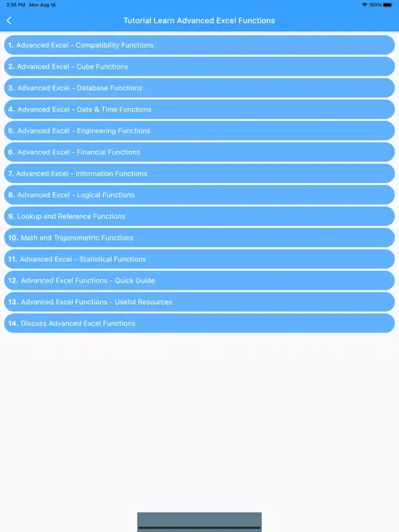 Tangkapan skrin Learn Advanced Excel Functions iPad 