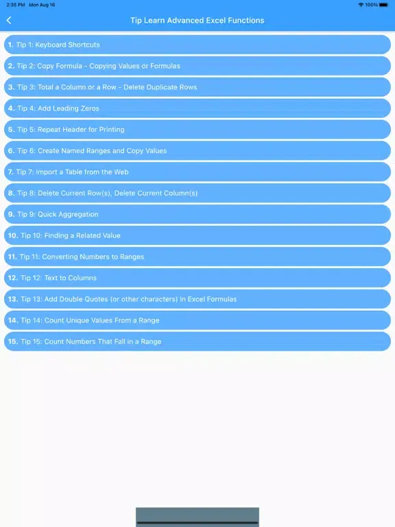 Tangkapan skrin Learn Advanced Excel Functions iPad 