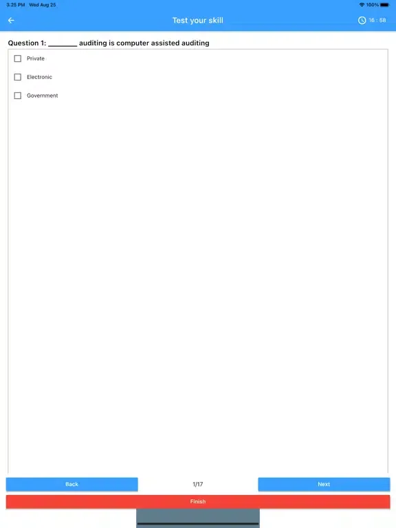 Tangkapan layar Auditing Tutorial iPad 