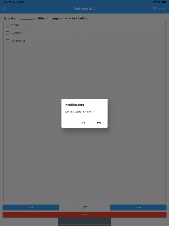 Tangkapan layar Auditing Tutorial iPad 