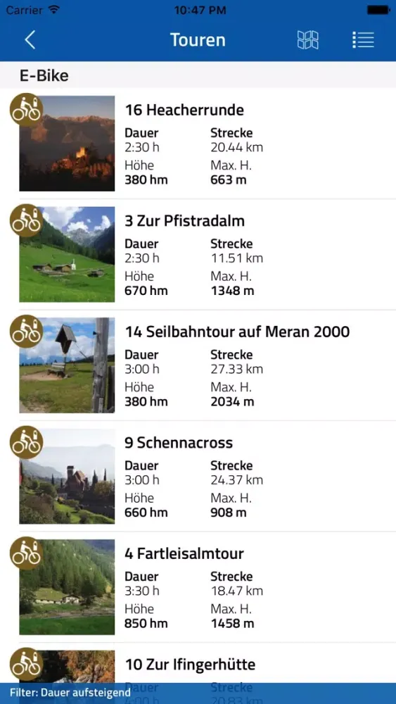 E-Bike Meran/o Ekran Görüntüleri
