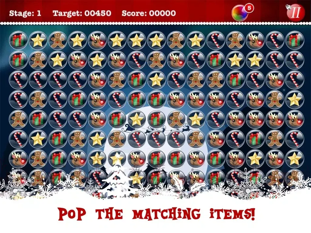 Ảnh chụp màn hình của A Christmas Seasons Bubble Blaster - Popping Holiday Treats iPad 
