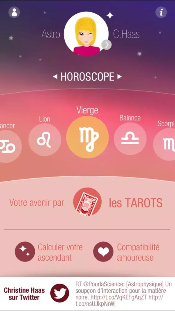 Скриншоты Astro Christine Haas : horoscope et tarots