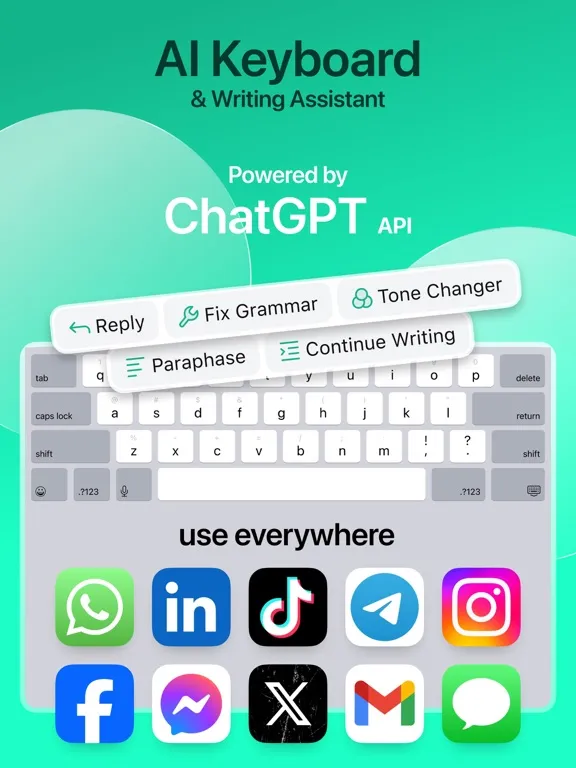 Capturas de pantalla de AI Type: Al Keyboard Extension iPad 