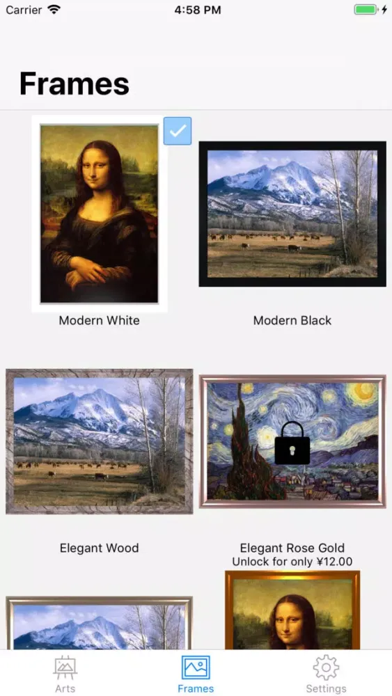 Capturas de tela do ARt - Artworks in 3D AR View