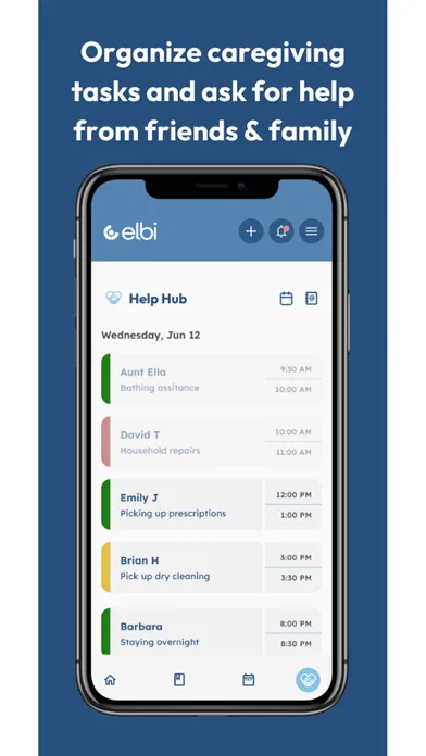 Capturas de tela do elbi - Elevate Caregiving