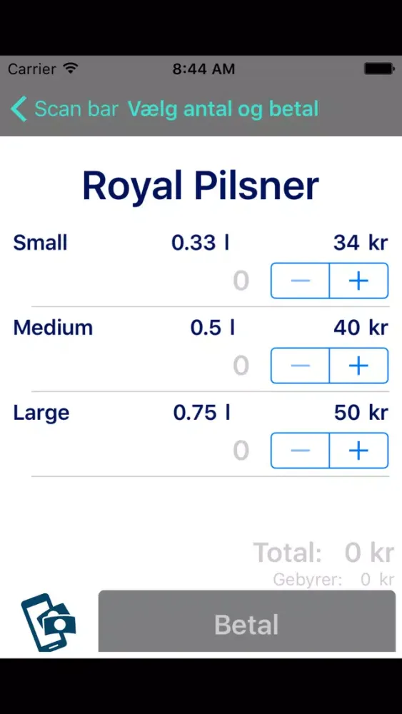 Tapster selvbetjeningsapp स्क्रीनशॉट