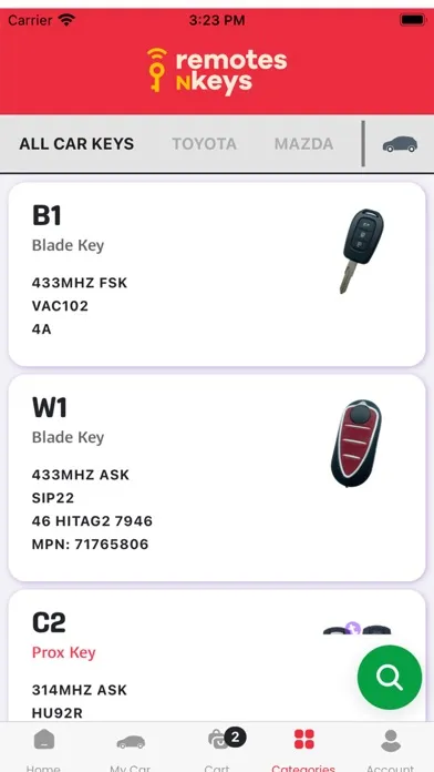 Capturas de tela do Remotes n Keys