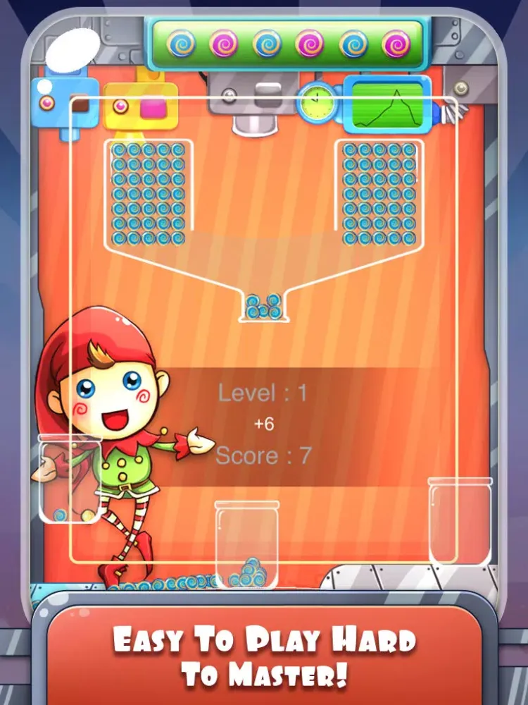 ภาพหน้าจอของ 100 Candy Balls Classic Free - Catch And Collect The Falling Jelly Sweet Candy Ping Pong Balls iPad 