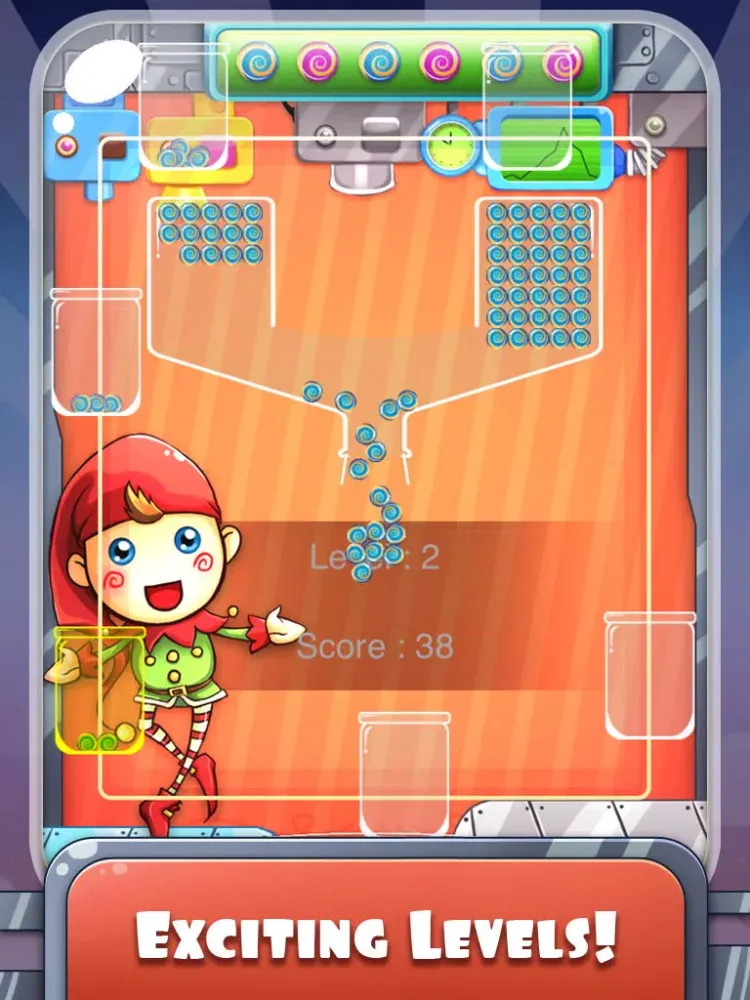 ภาพหน้าจอของ 100 Candy Balls Classic Free - Catch And Collect The Falling Jelly Sweet Candy Ping Pong Balls iPad 
