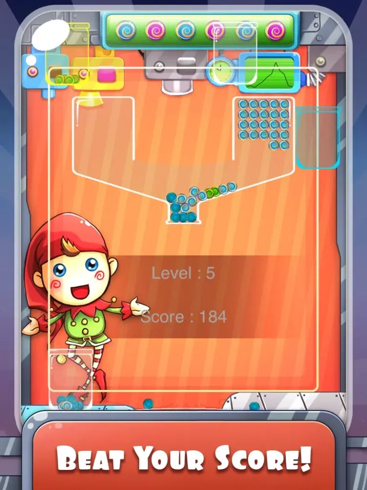 ภาพหน้าจอของ 100 Candy Balls Classic Free - Catch And Collect The Falling Jelly Sweet Candy Ping Pong Balls iPad 
