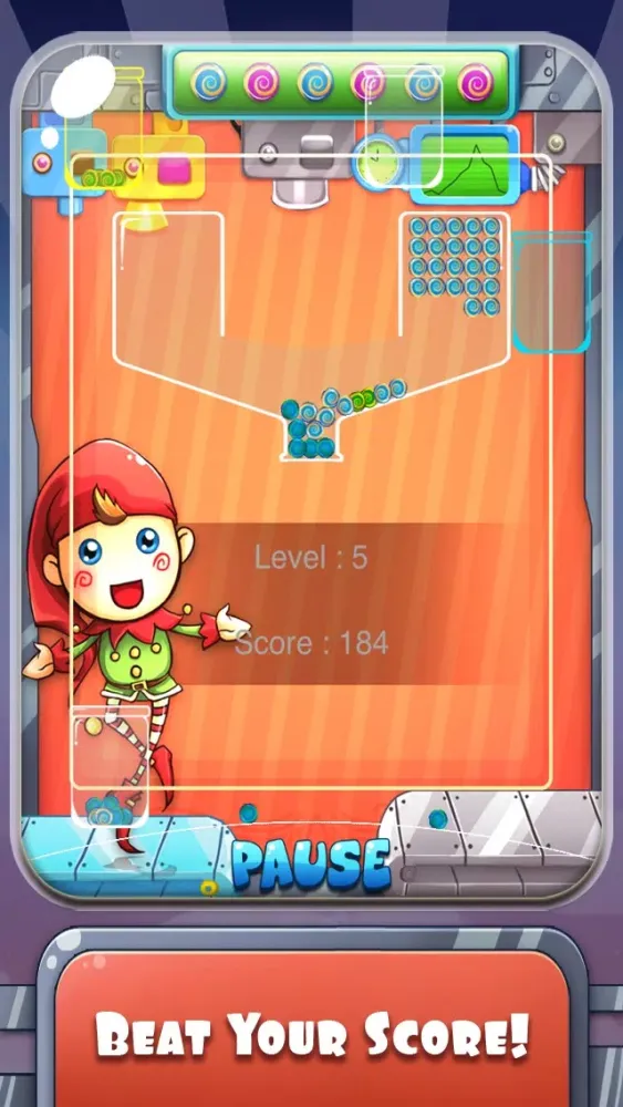 ภาพหน้าจอของ 100 Candy Balls Classic Free - Catch And Collect The Falling Jelly Sweet Candy Ping Pong Balls