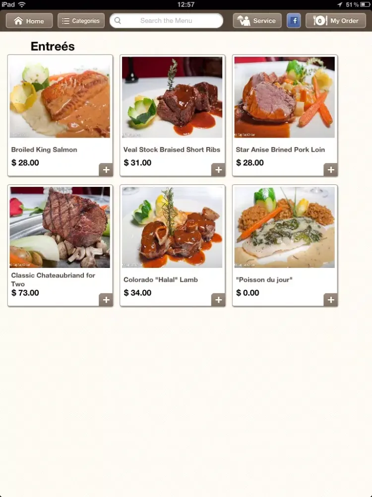 ภาพหน้าจอของ TapTapOrder iPad 