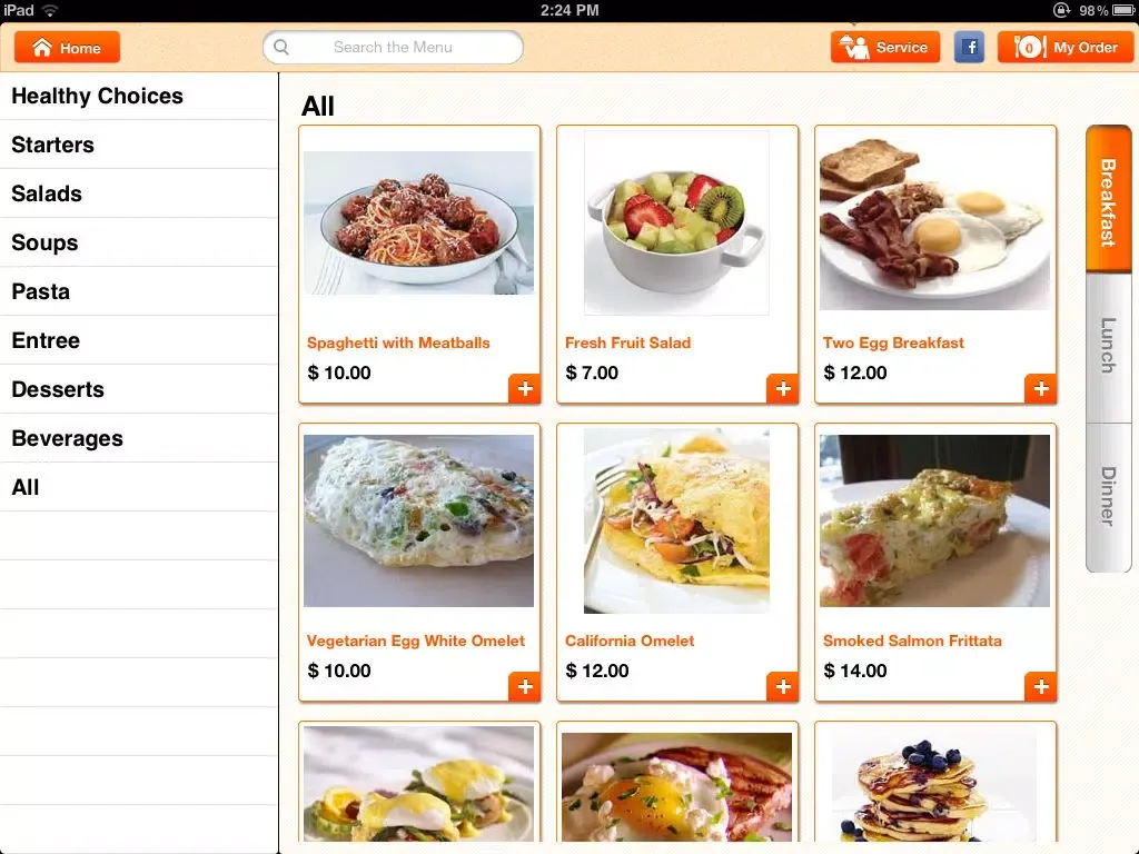 ภาพหน้าจอของ TapTapOrder iPad 