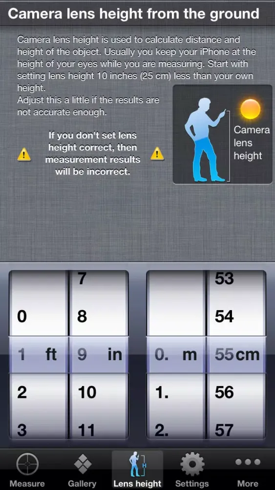 Capturas de tela do Point & Measure