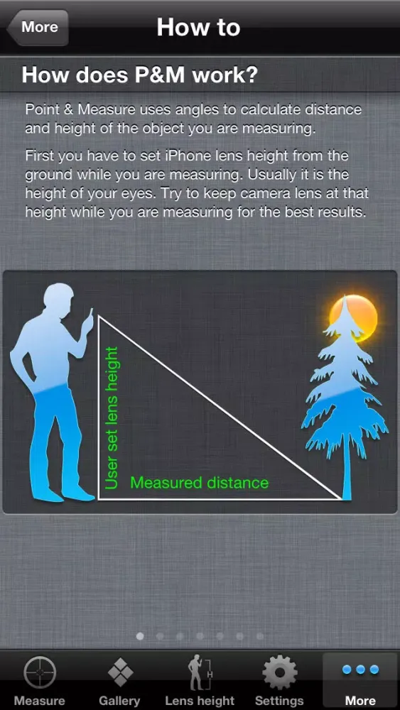 Capturas de tela do Point & Measure