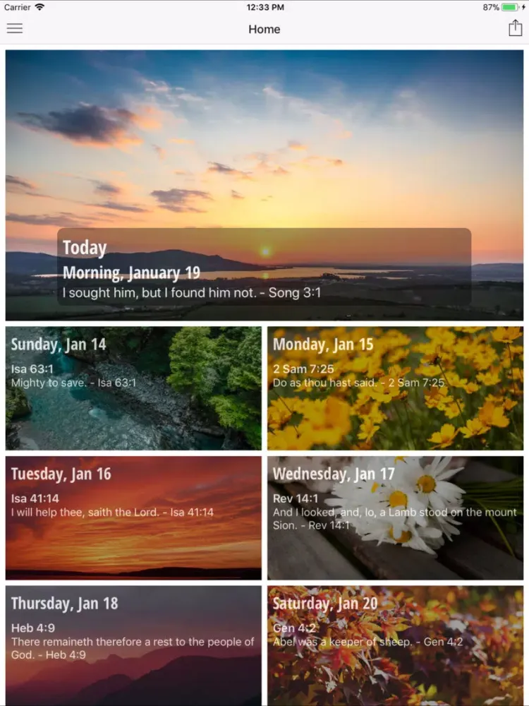 Ảnh chụp màn hình của Morning and Evening - Lite iPad 