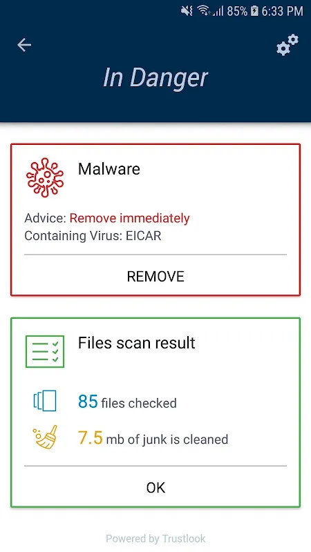 ภาพหน้าจอของ Antivirus Mobile