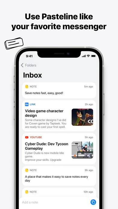 ภาพหน้าจอของ Pasteline – Add a Note Quickly