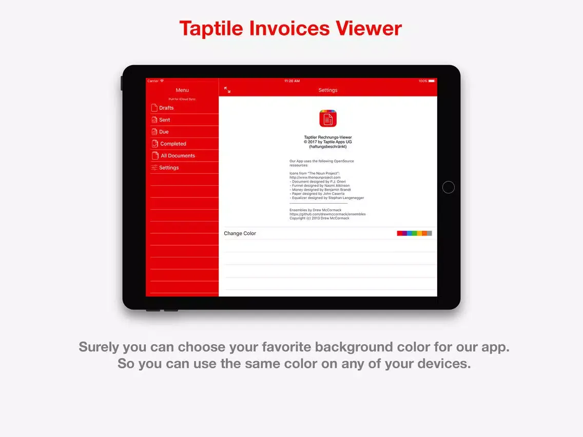 Taptile Invoices Viewer iPad  Screenshots
