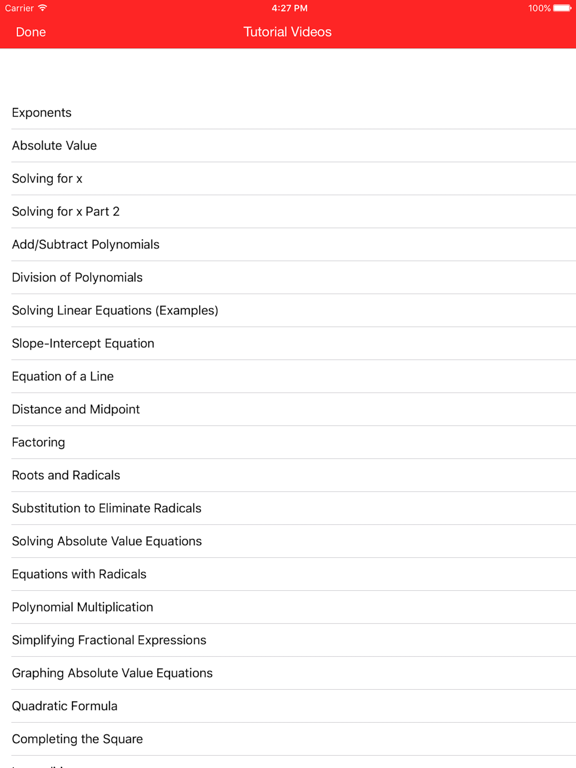 Algebra Study Guide LT iPad  스크린샷