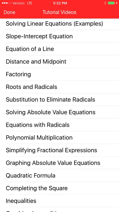 Screenshot di Algebra Study Guide LT