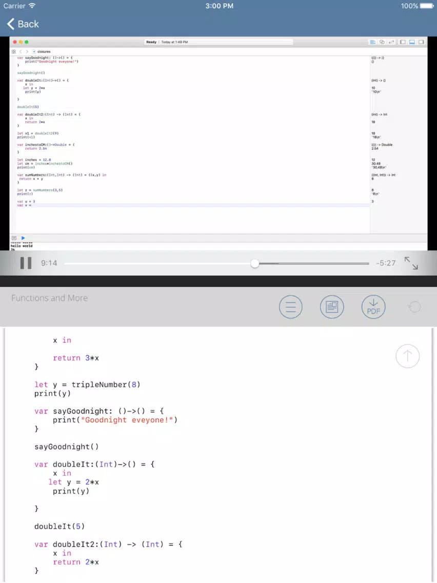 Скриншоты Tutorial for Swift iOS Programming Language v3 iPad 