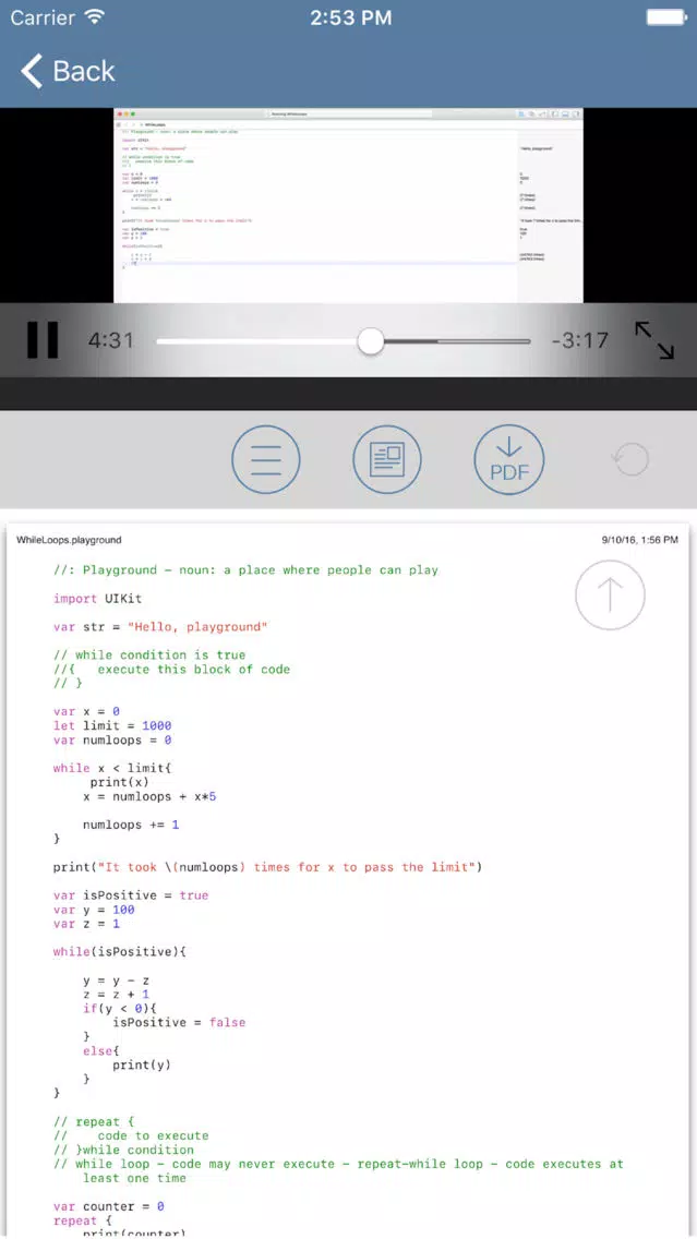 Скриншоты Tutorial for Swift iOS Programming Language v3