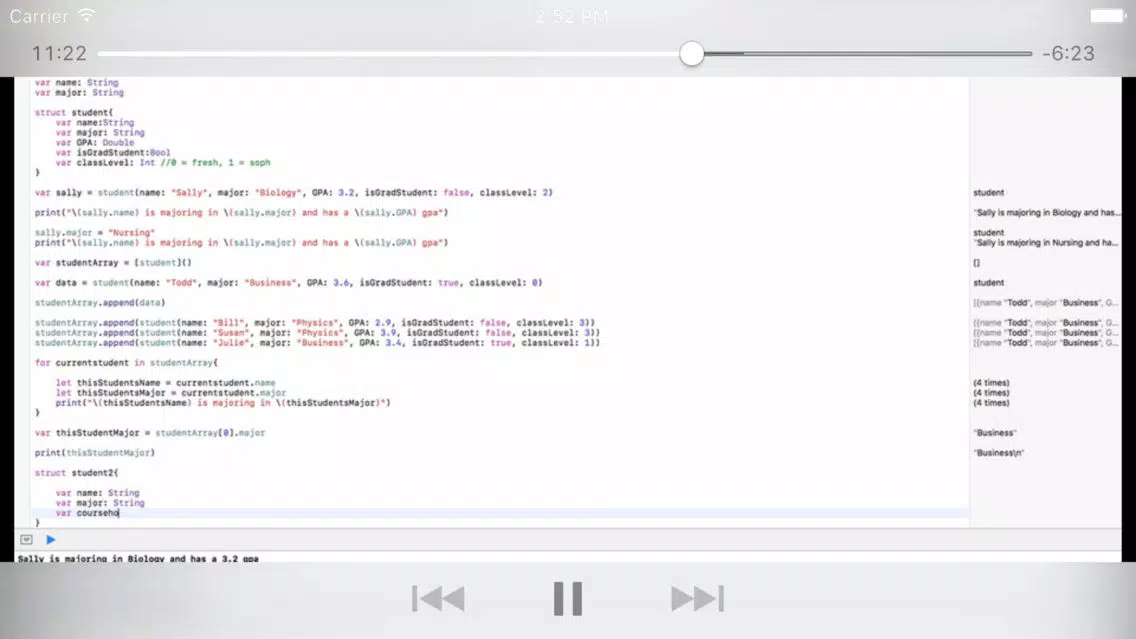 Скриншоты Tutorial for Swift iOS Programming Language v3