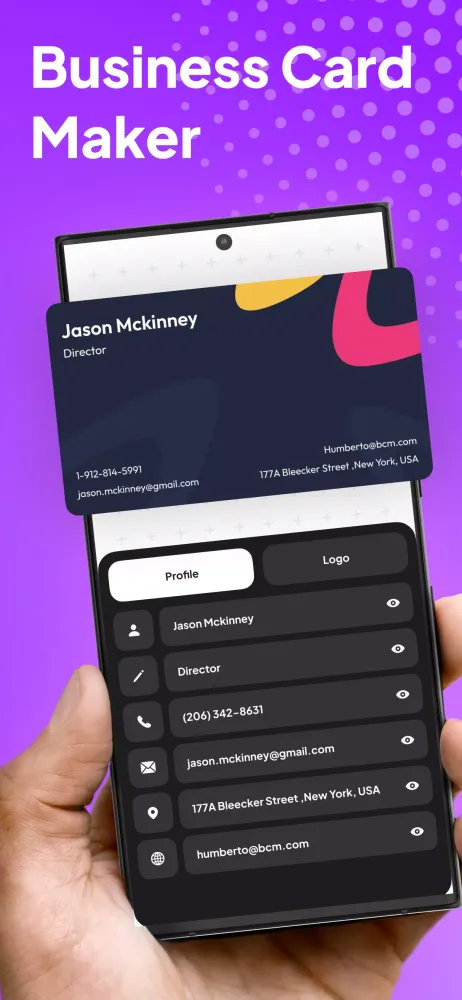 Captures d'écran de Business Card Maker