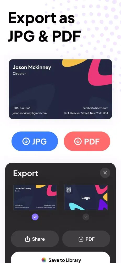 Captures d'écran de Business Card Maker