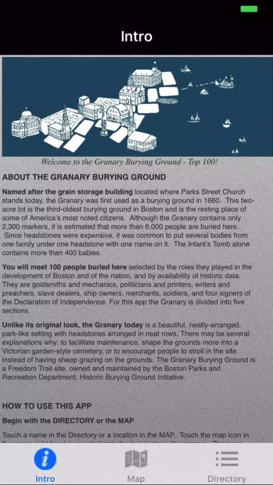 Capturas de tela do Granary Burying Ground Boston