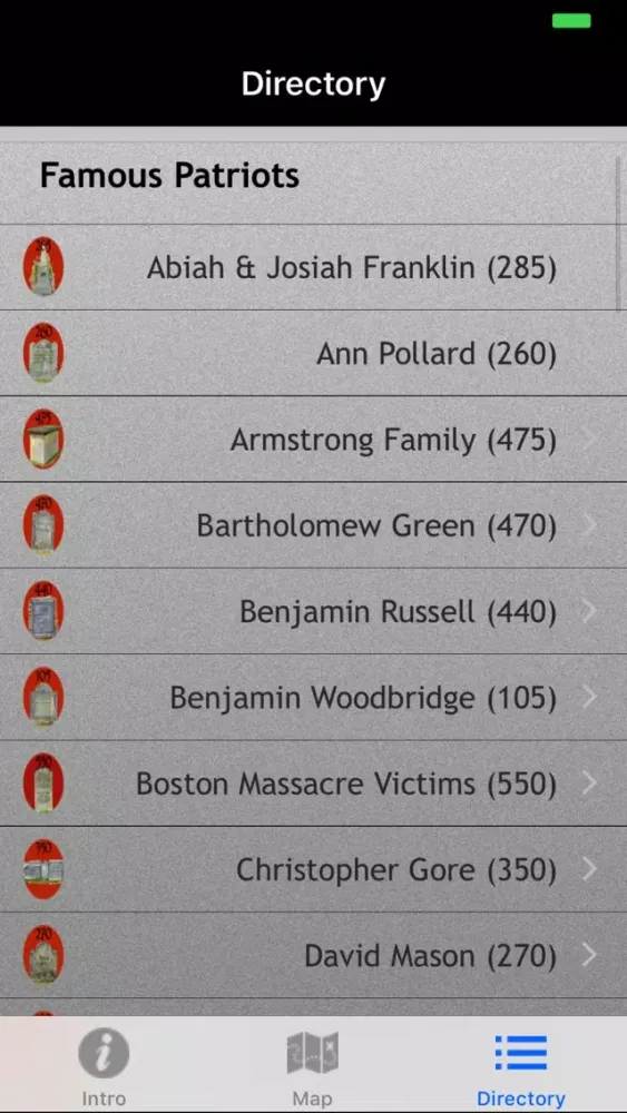 Capturas de tela do Granary Burying Ground Boston