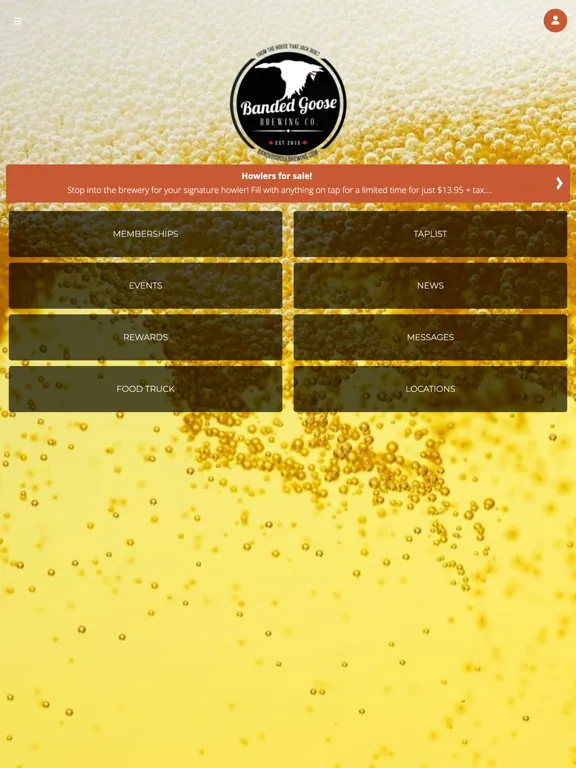 ภาพหน้าจอของ Banded Goose Brewing iPad 