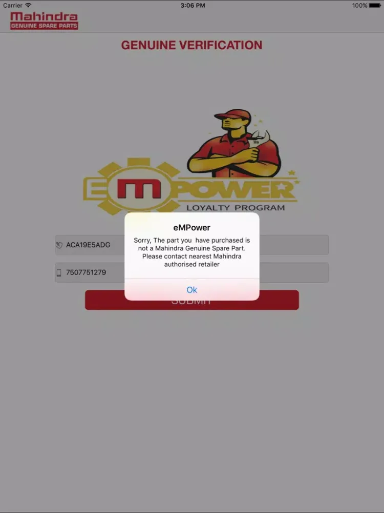 Capturas de tela do Mahindra eMPower iPad 