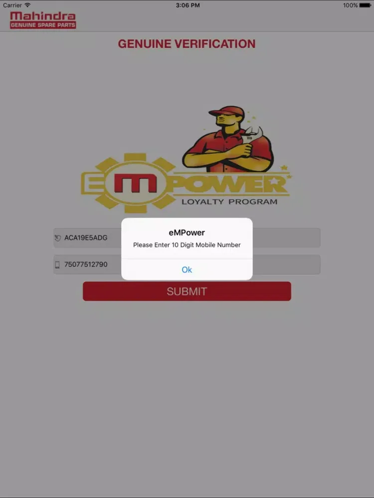 Capturas de tela do Mahindra eMPower iPad 