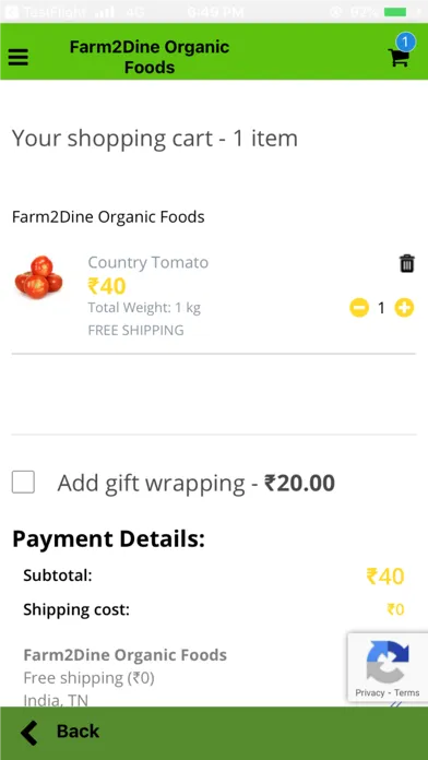 Farm2Dine Organic Foods スクリーンショット