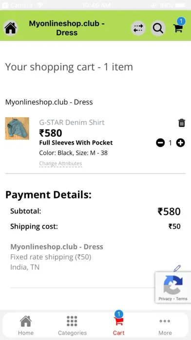 Screenshot di Myonlineshop