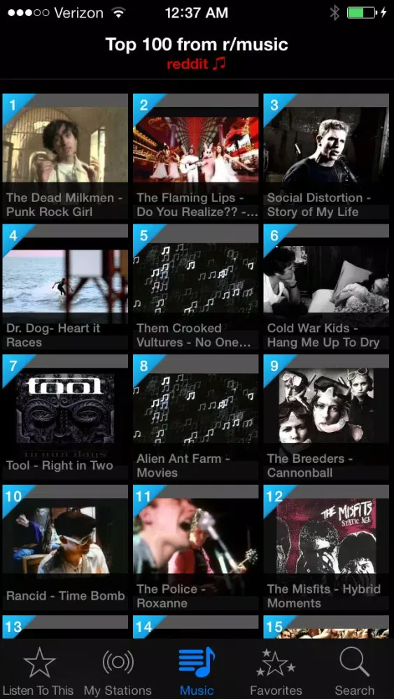 Ảnh chụp màn hình của Reddit Music - Music Radio from /r/music and /r/listentothis
