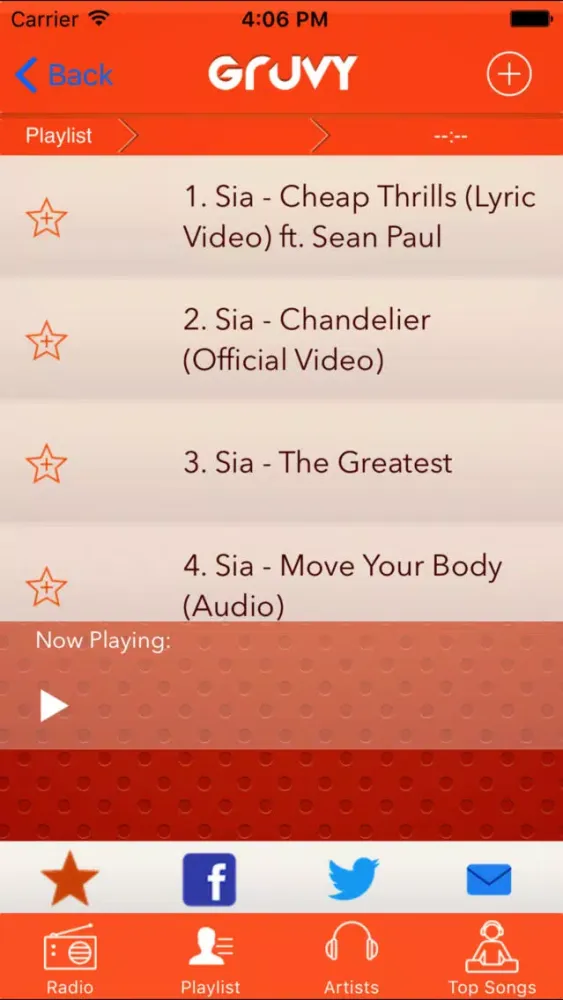 Capturas de pantalla de Gruvy - Top 100 Songs from iTunes & Tunein