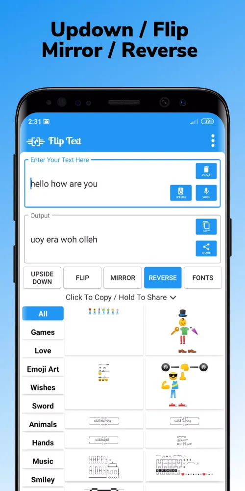 Capturas de tela do Flip Text