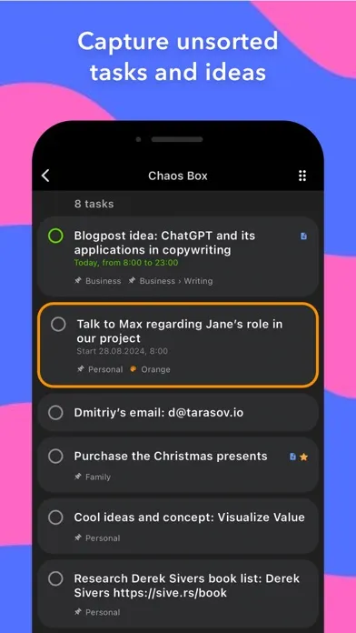 Chaos Control 2: GTD Organizer Screenshots