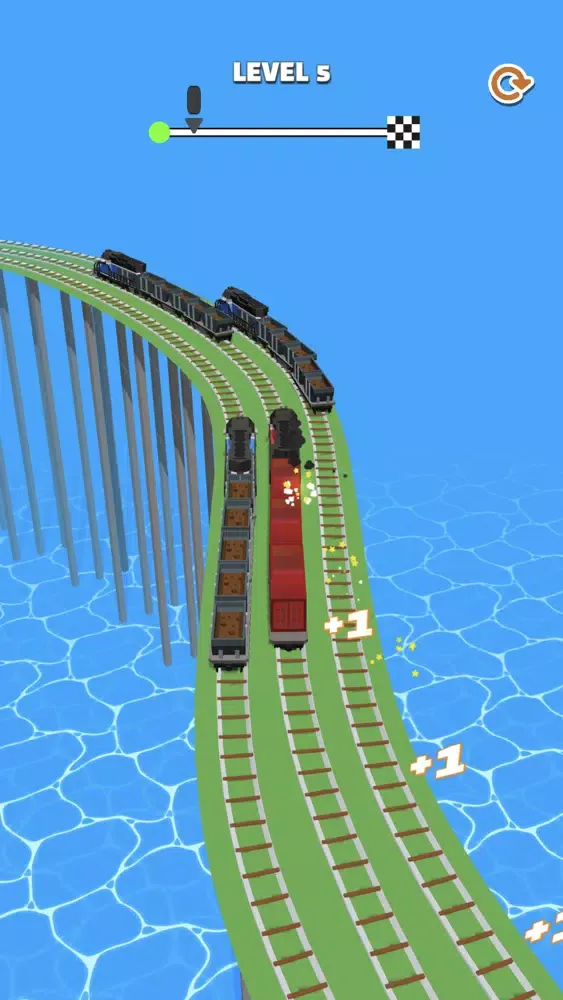 Tangkapan skrin Trains Run 3D