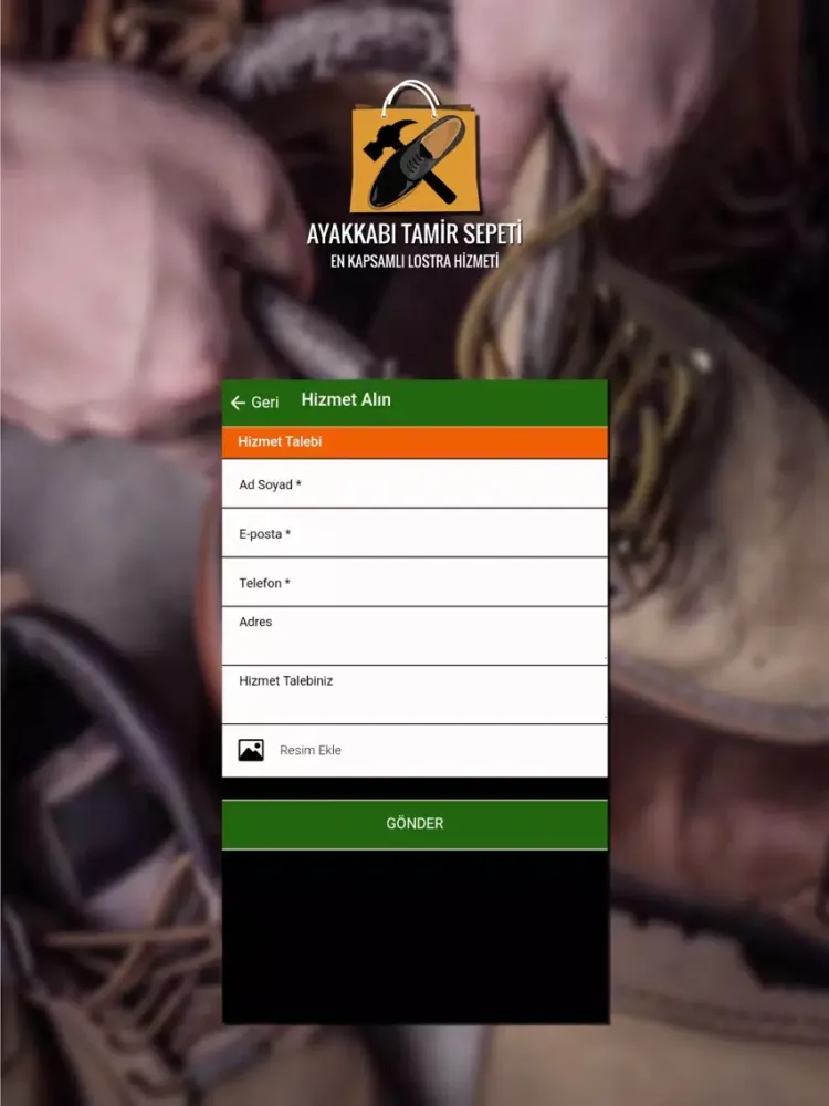 Tangkapan skrin Ayakkabı Tamir Sepeti iPad 