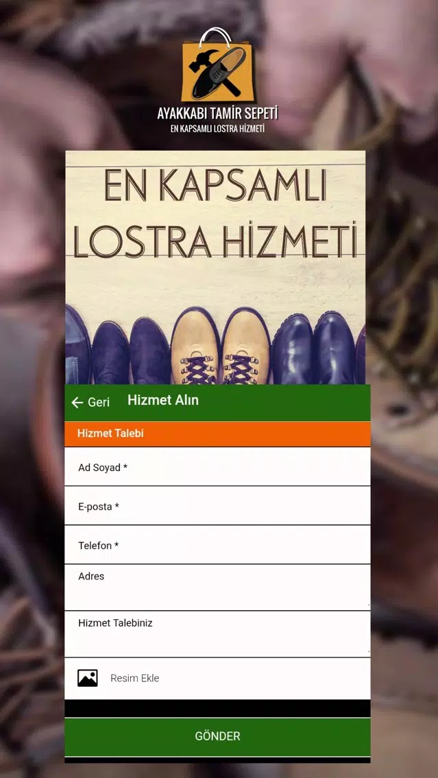 Ayakkabı Tamir Sepeti應用截圖