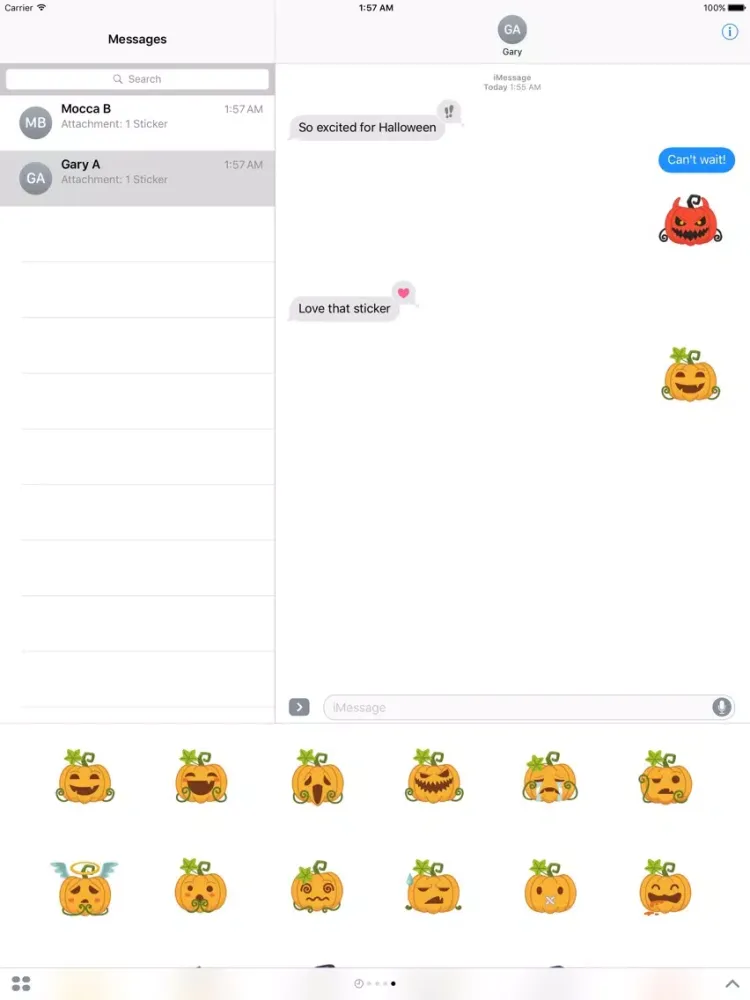 Cute Halloween Pumpkin Emoji Stickers iPad Screenshots
