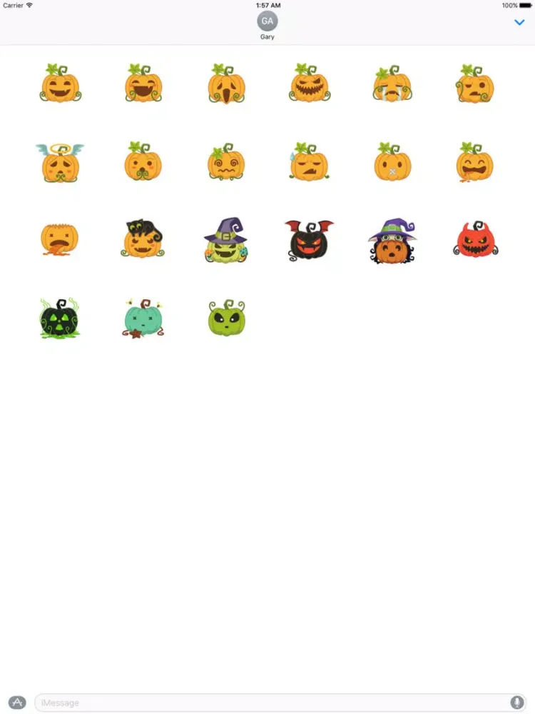 Cute Halloween Pumpkin Emoji Stickers iPad Screenshots