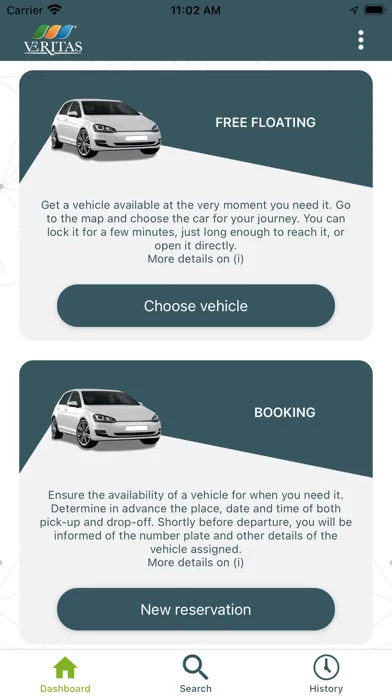 Скриншоты Veritas Car Sharing
