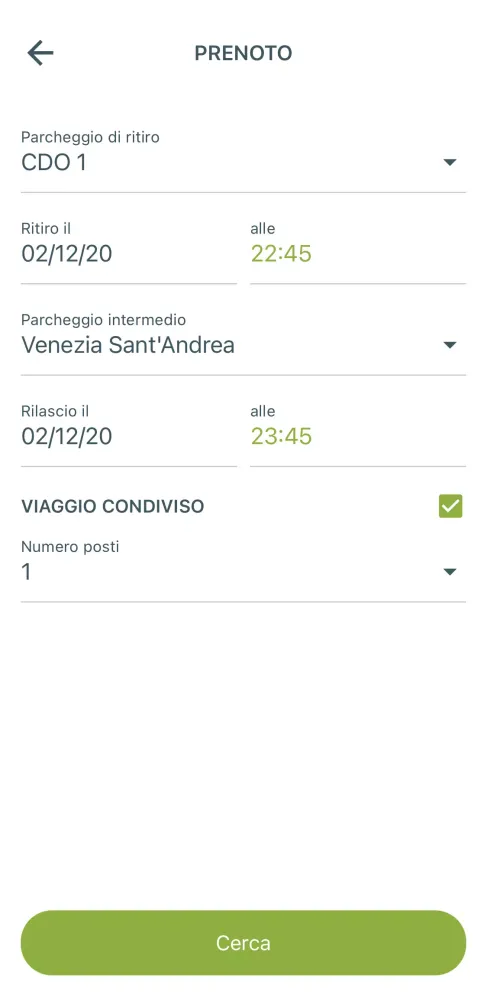 Screenshot di Veritas Car Sharing